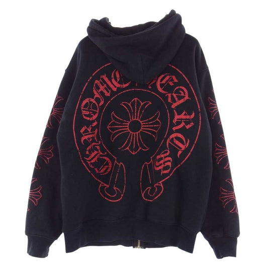 CHROME HEARTS クロムハーツ（原本無） ホースシュー CHプラス プリント サーマル ダガー ジップ パーカー  ブラック系 M【中古】