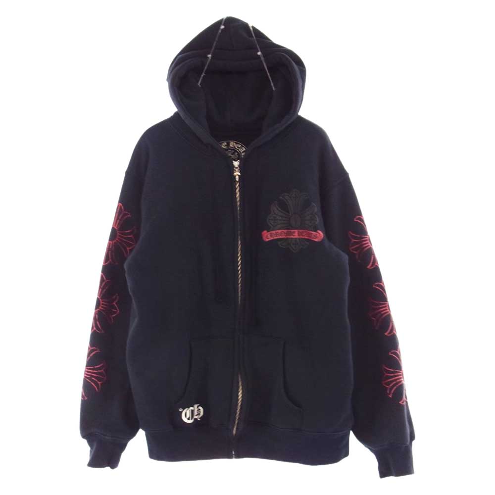 CHROME HEARTS クロムハーツ（原本無） ホースシュー CHプラス プリント サーマル ダガー ジップ パーカー  ブラック系 M【中古】