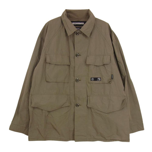 NEIGHBORHOOD ネイバーフッド 22SS 221UTNH-JKM03 COVERALL / CN-JK リップストップ カバーオール ミリタリー ジャケット カーキ系 M【中古】