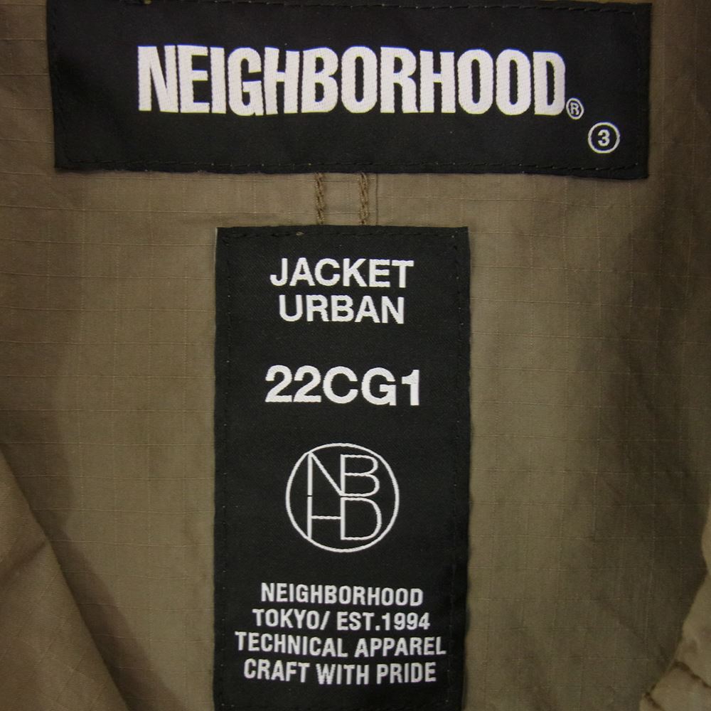 NEIGHBORHOOD ネイバーフッド 22SS 221UTNH-JKM03 COVERALL / CN-JK リップストップ カバーオール ミリタリー ジャケット カーキ系 M【中古】