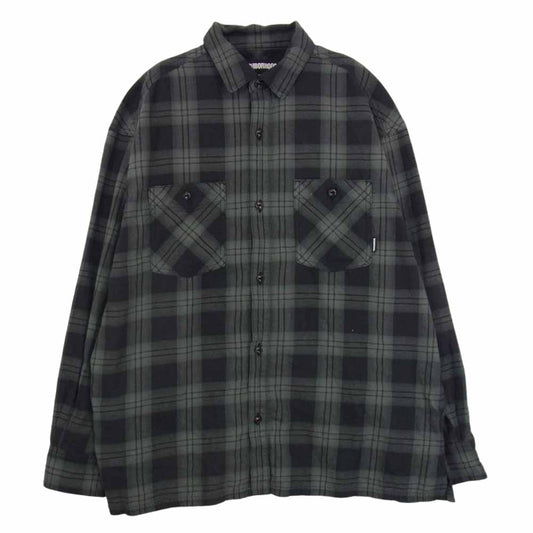 NEIGHBORHOOD ネイバーフッド 22AW 222ARNHSHM01 NEL CHECK SH LS ネル チェック 長袖 シャツ グレー系 M【中古】