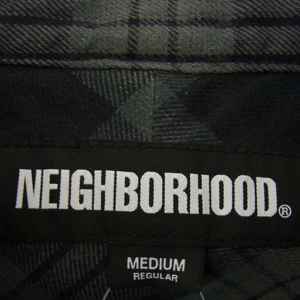 NEIGHBORHOOD ネイバーフッド 22AW 222ARNHSHM01 NEL CHECK SH LS ネル チェック 長袖 シャツ グレー系 M【中古】