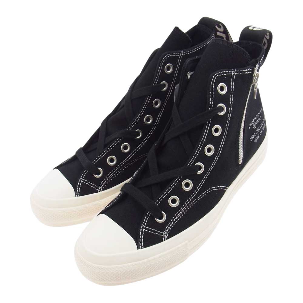 CONVERSE コンバース 22AW 221ZUUCD-FWM01S ADDICT アディクト × UNDERCOVER アンダーカバー × WTAPS ダブルタップス CHUCK TAYLOR CANVAS UW Z HI サイドジップ チャックテイラー ハイカット ブラック系 27.5cm【新古品】【未使用】【中古】