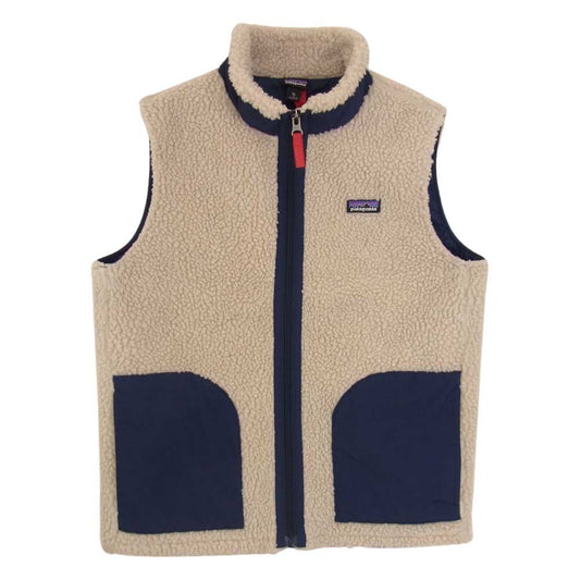 patagonia パタゴニア 20AW 65619 20年製 Kids Retro-X Vest キッズ レトロX フリース ベスト オフホワイト系 XL【中古】