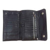 CHROME HEARTS クロムハーツ（原本有） WAVE WALLET クロスボールボタン ウェーブ レザー ウォレット 長財布 ブラック系【中古】