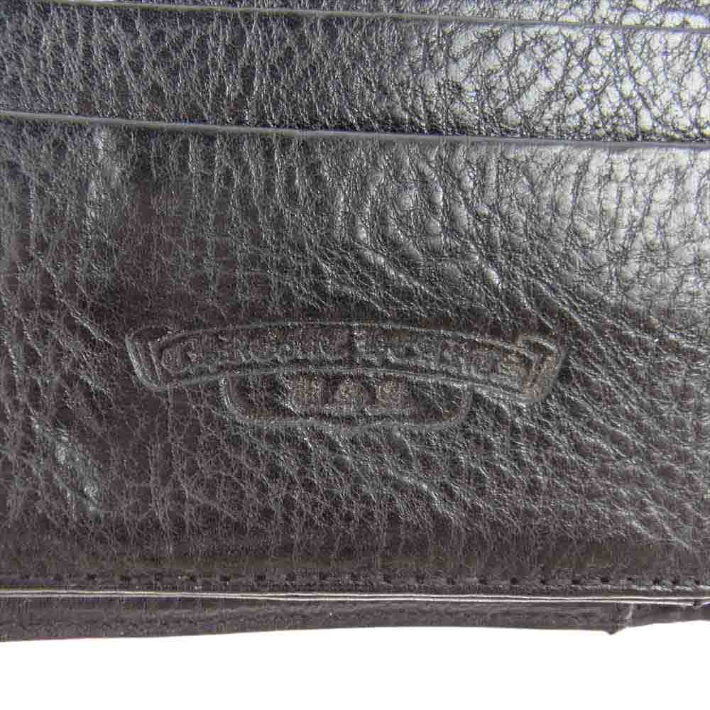 CHROME HEARTS クロムハーツ（原本有） WAVE WALLET クロスボールボタン ウェーブ レザー ウォレット 長財布 ブラック系【中古】