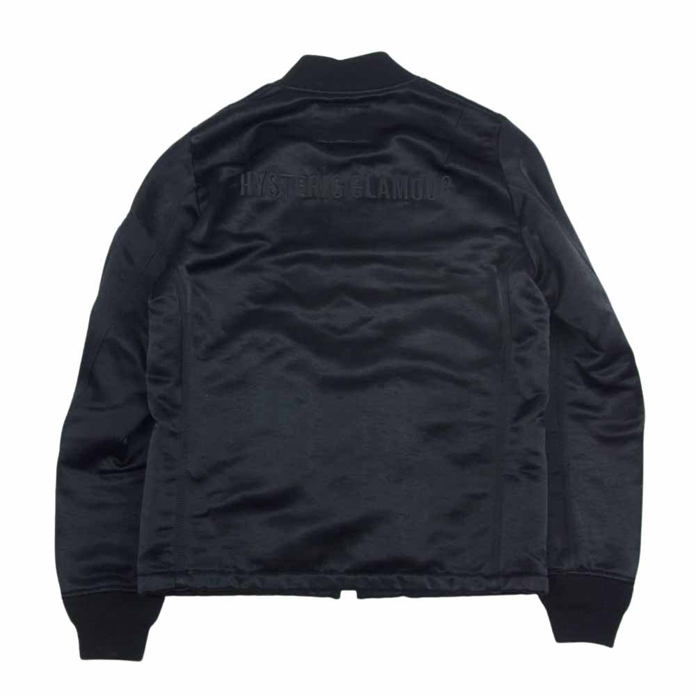 HYSTERIC GLAMOUR ヒステリックグラマー 0251AB03 バックロゴ刺繍 MA-1 ボンバージャケット ブラック系 S【中古】