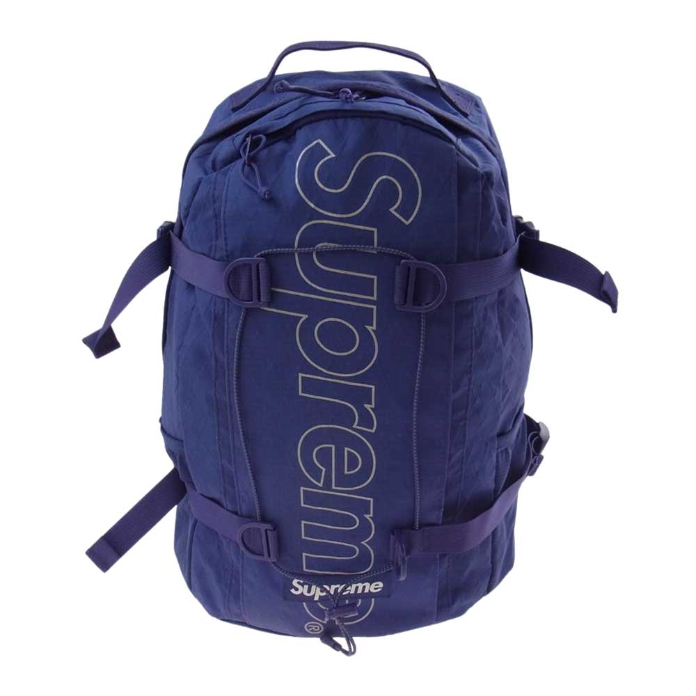 Supreme シュプリーム 18AW BACKPACK ロゴ バックパック リュックサック パープル系【中古】