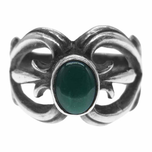 ニズムターコイズ グリーンストーン リング シルバー系 グリーン系【中古】
