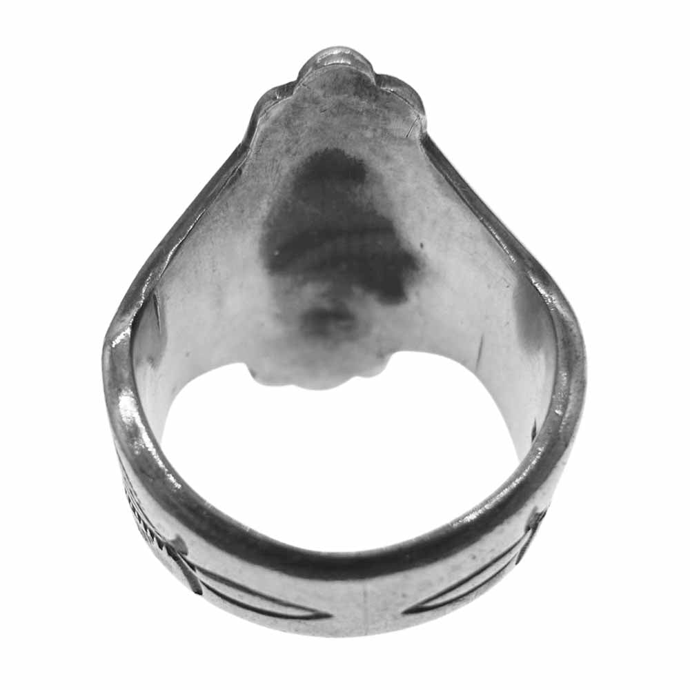 ニズムターコイズ レッドストーン スタンプワーク リング シルバー系【中古】