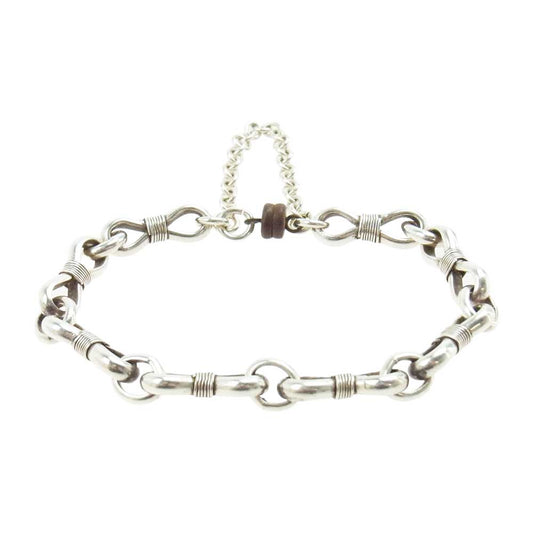 ニズムターコイズ ロープ ノット ブレスレット シルバー系【中古】