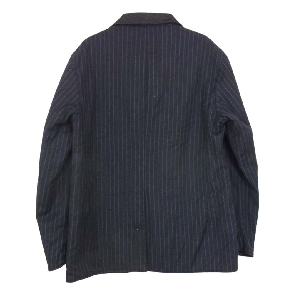 Engineered Garments エンジニアードガーメンツ 裏地サテン キルティング ストライプ テーラード ジャケット ネイビー系 XS【中古】