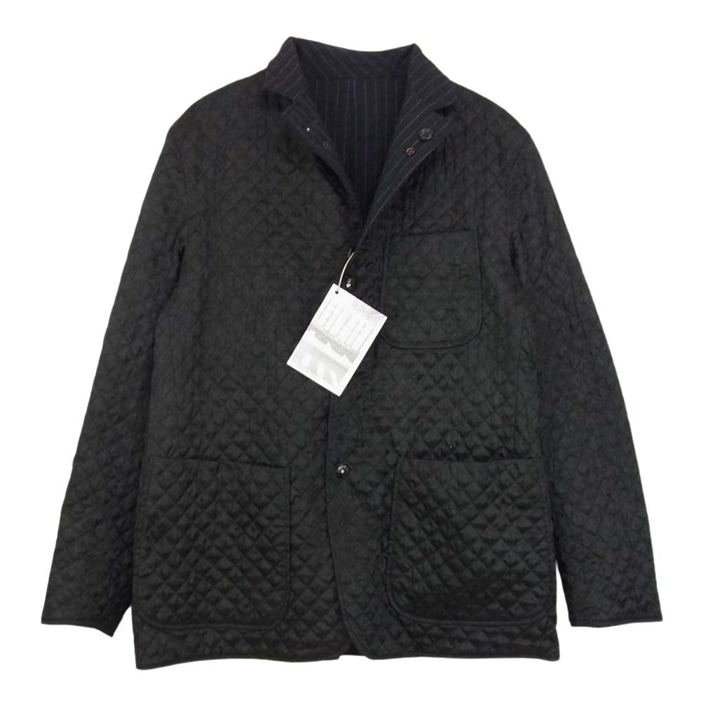 Engineered Garments エンジニアードガーメンツ 裏地サテン キルティング ストライプ テーラード ジャケット ネイビー系 XS【中古】