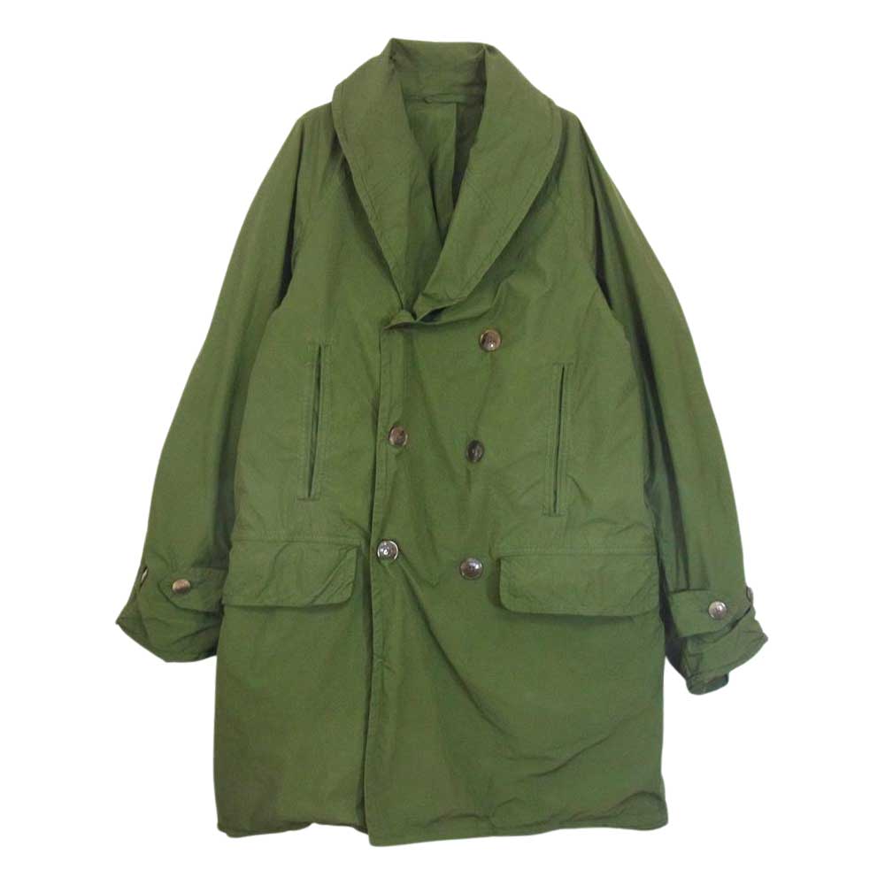 COMOLI コモリ 15S-04004 Garment Die Mackinaw Coat ナイロン マッキーノウ ショールカラー ダブル コート カーキ系 1【中古】