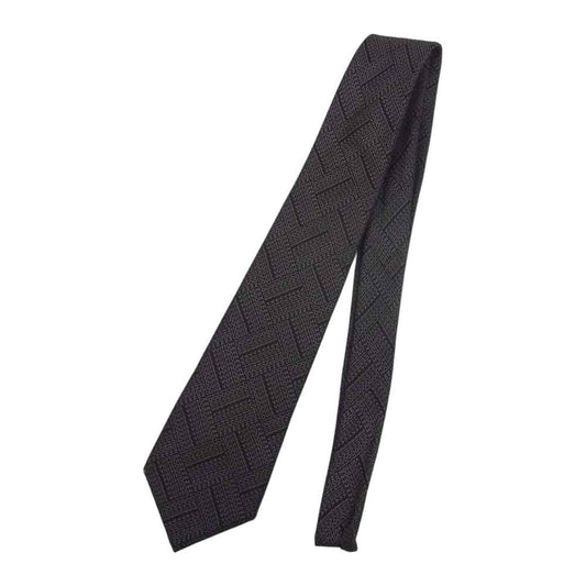LOUIS VUITTON ルイ・ヴィトン イタリア製 シルク ロゴ ネクタイ ブラウン ブラウン系【中古】