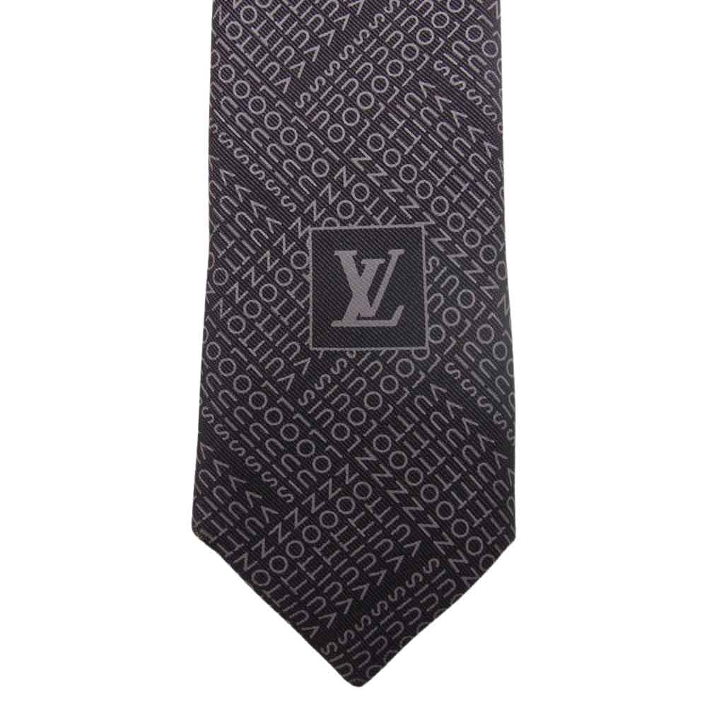 LOUIS VUITTON ルイ・ヴィトン イタリア製 シルク ロゴ ネクタイ ブラウン ブラウン系【中古】