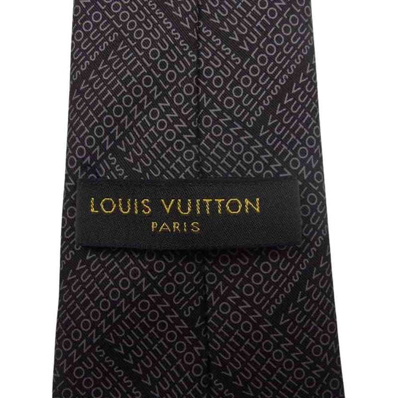 LOUIS VUITTON ルイ・ヴィトン イタリア製 シルク ロゴ ネクタイ ブラウン ブラウン系【中古】