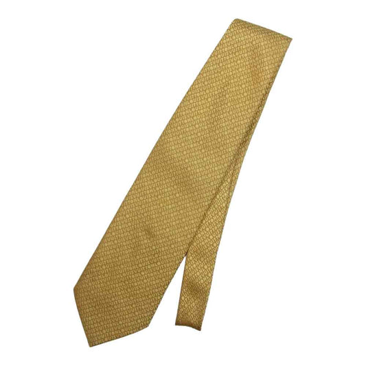 LOUIS VUITTON ルイ・ヴィトン イタリア製 シルク ロゴ ネクタイ イエロー イエロー系【中古】
