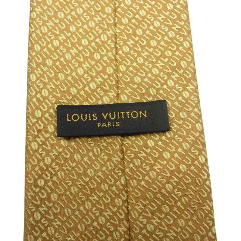 LOUIS VUITTON ルイ・ヴィトン イタリア製 シルク ロゴ ネクタイ イエロー イエロー系【中古】