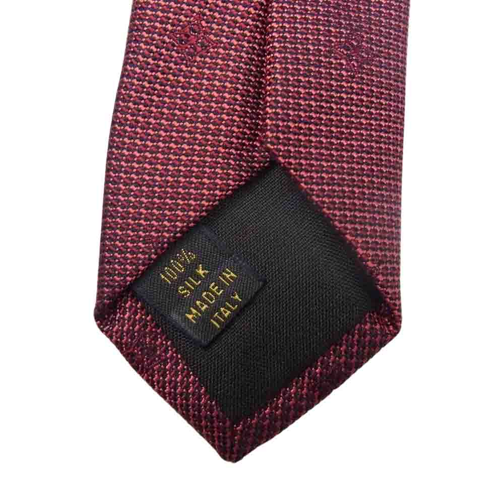 LOUIS VUITTON ルイ・ヴィトン イタリア製 シルク ロゴ ネクタイ レッド レッド系【中古】
