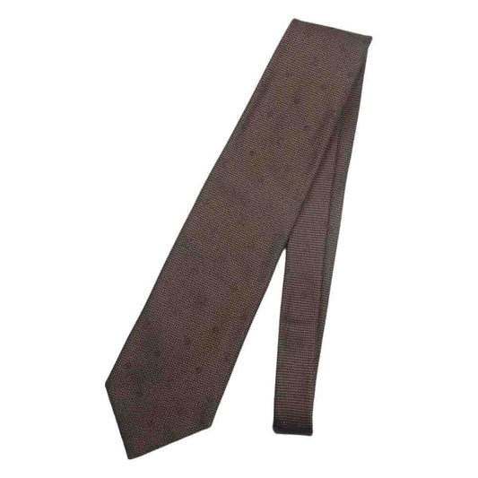 LOUIS VUITTON ルイ・ヴィトン イタリア製 シルク ロゴ ネクタイ ブラウン ブラウン系【中古】