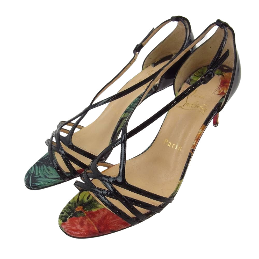 Christian Louboutin クリスチャンルブタン フラワー 花柄 ヒール パンプス マルチカラー系 37【中古】