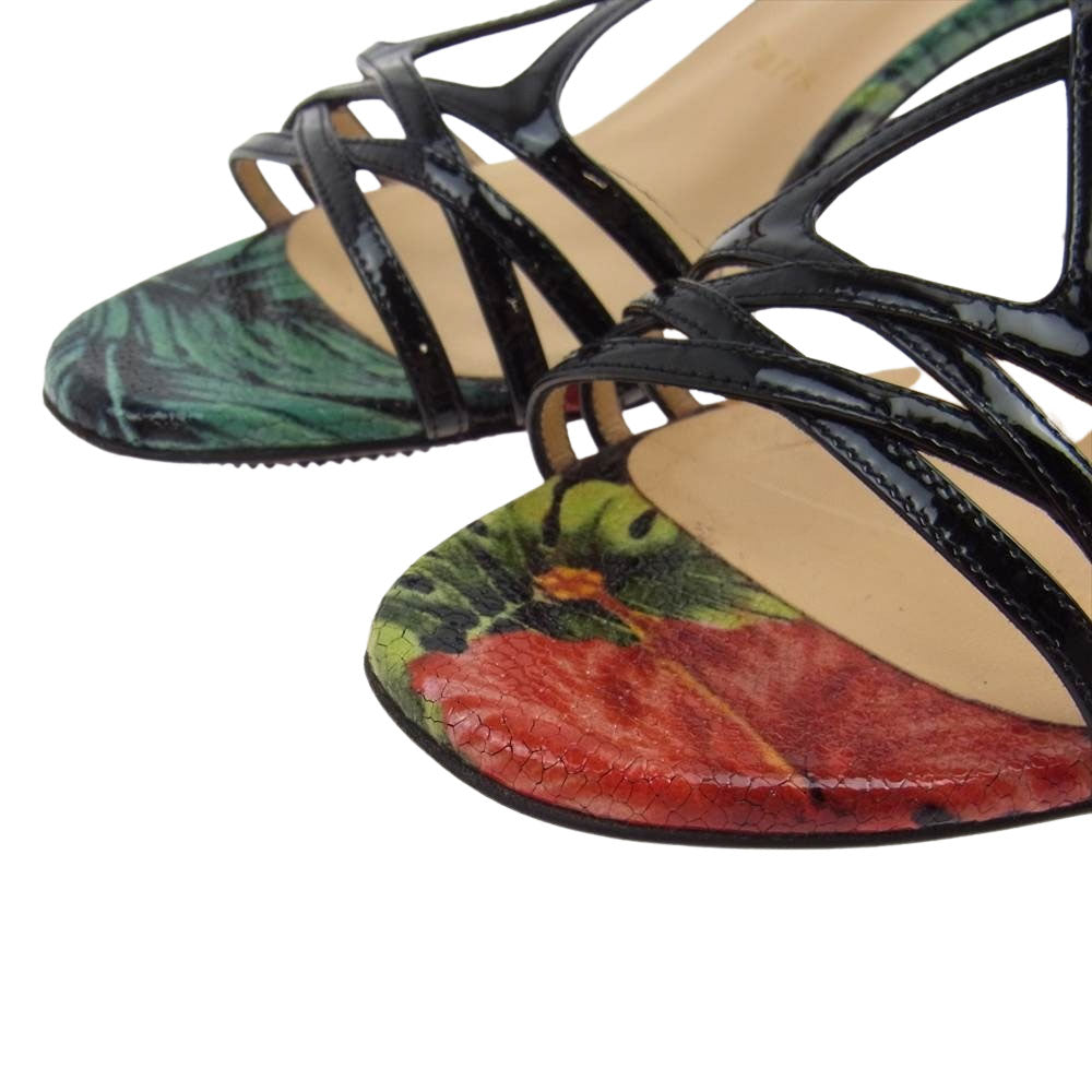 Christian Louboutin クリスチャンルブタン フラワー 花柄 ヒール パンプス マルチカラー系 37【中古】