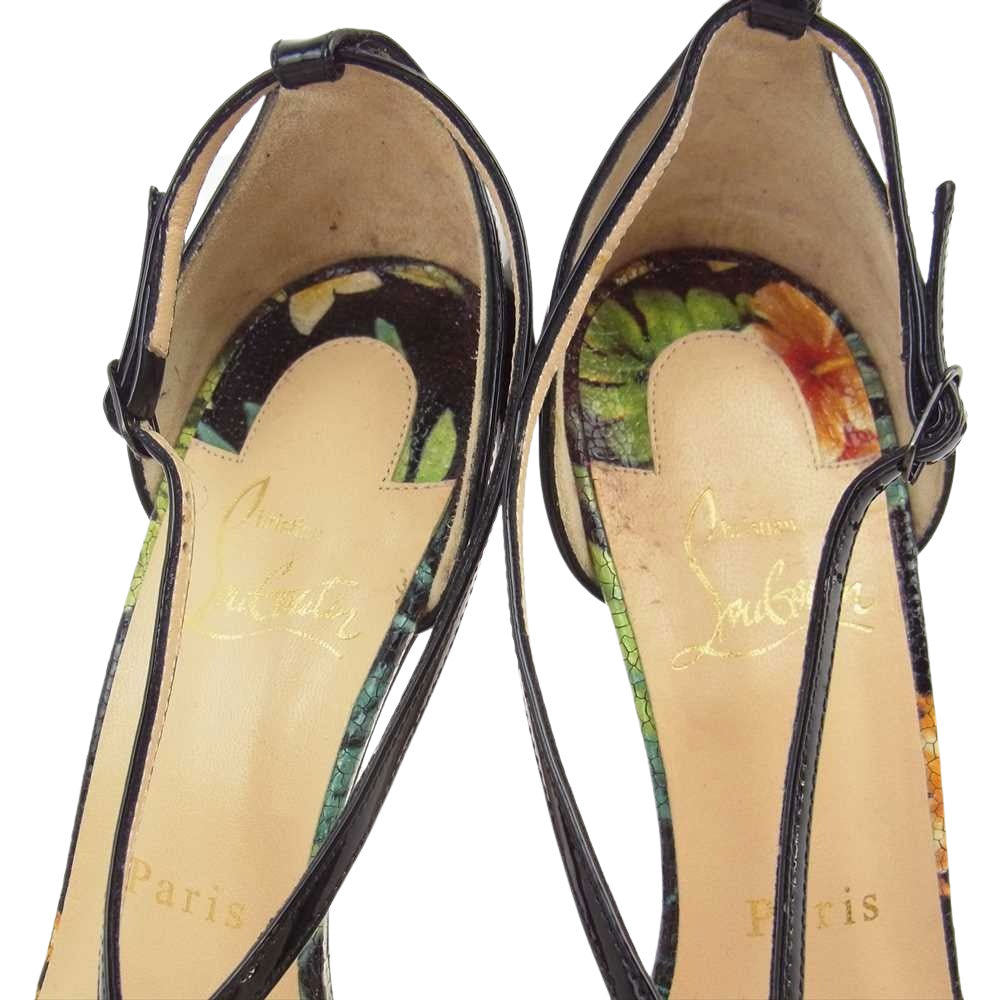 Christian Louboutin クリスチャンルブタン フラワー 花柄 ヒール パンプス マルチカラー系 37【中古】