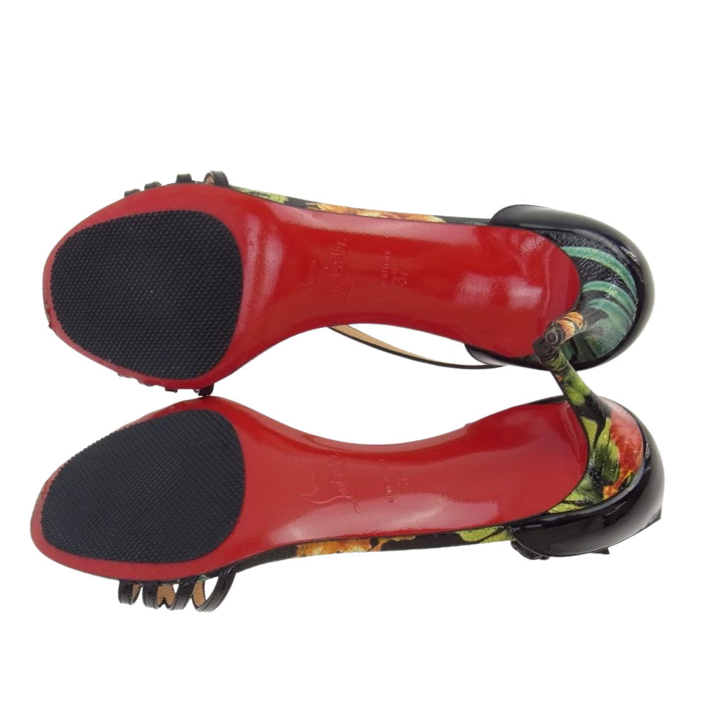 Christian Louboutin クリスチャンルブタン フラワー 花柄 ヒール パンプス マルチカラー系 37【中古】