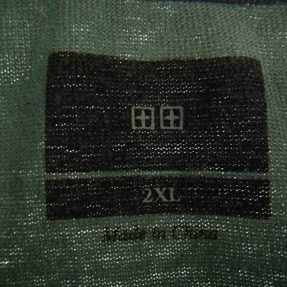 クスビ SKOOL BIGGIE SS TEE ボーダー Tシャツ グリーン系 XXL【新古品】【未使用】【中古】