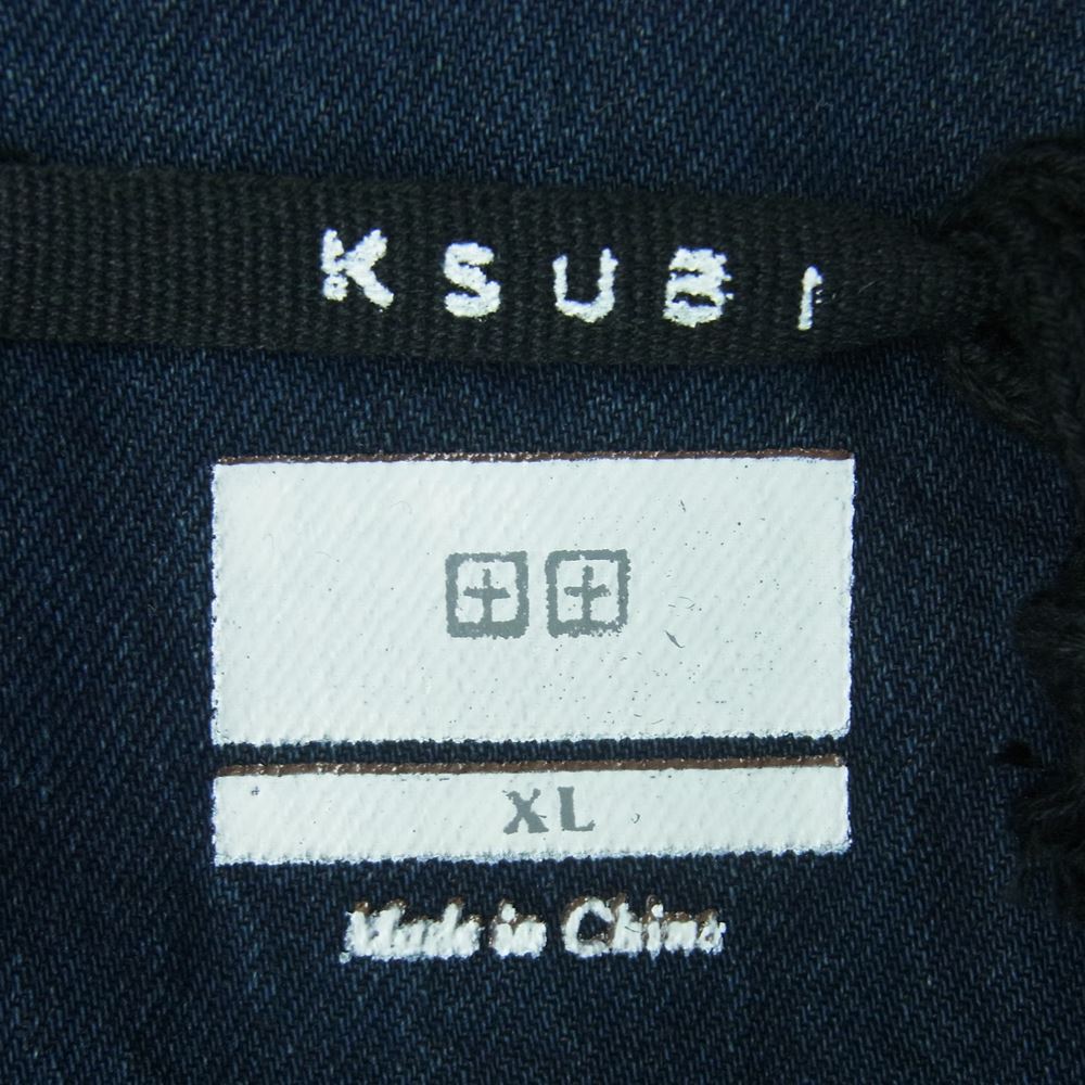 クスビ snakebite shirt 長袖 デニム シャツ コットン 中国製 インディゴブルー系 XL【新古品】【未使用】【中古】