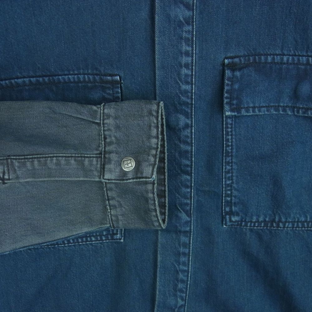 クスビ snakebite shirt 長袖 デニム シャツ コットン 中国製 インディゴブルー系 XL【新古品】【未使用】【中古】