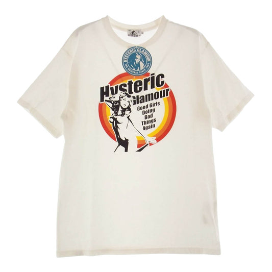 HYSTERIC GLAMOUR ヒステリックグラマー 21SS 02211CT27 GOOD GIRL 半袖  TEE Tシャツ ホワイト系 M【中古】