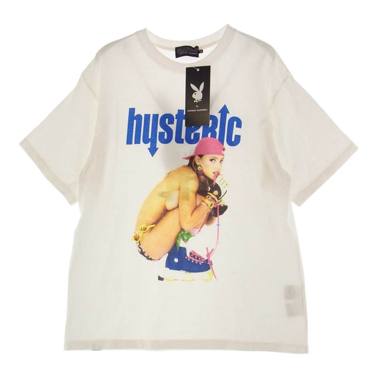 HYSTERIC GLAMOUR ヒステリックグラマー 22SS  02222CT20  × PLAYBOY HYSTERIC ARROW TEE 半袖 Tシャツ プレイボーイ ヒステリック アロー ホワイト系 M【中古】
