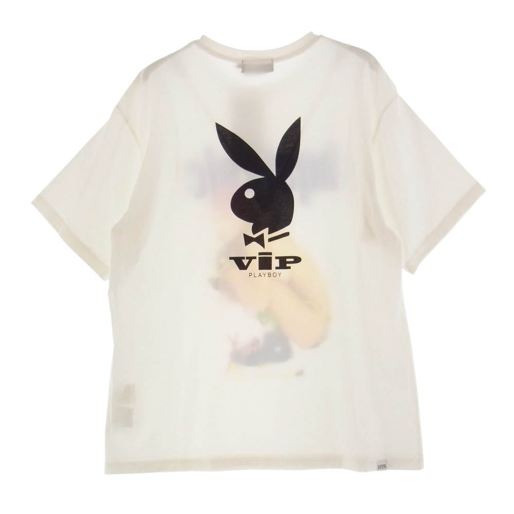 HYSTERIC GLAMOUR ヒステリックグラマー 22SS  02222CT20  × PLAYBOY HYSTERIC ARROW TEE 半袖 Tシャツ プレイボーイ ヒステリック アロー ホワイト系 M【中古】