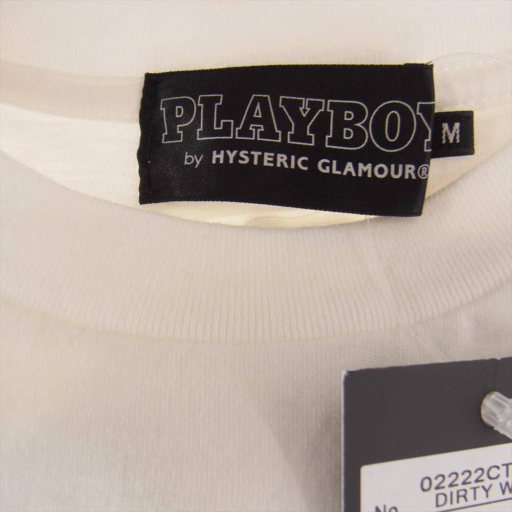 HYSTERIC GLAMOUR ヒステリックグラマー 22SS  02222CT20  × PLAYBOY HYSTERIC ARROW TEE 半袖 Tシャツ プレイボーイ ヒステリック アロー ホワイト系 M【中古】