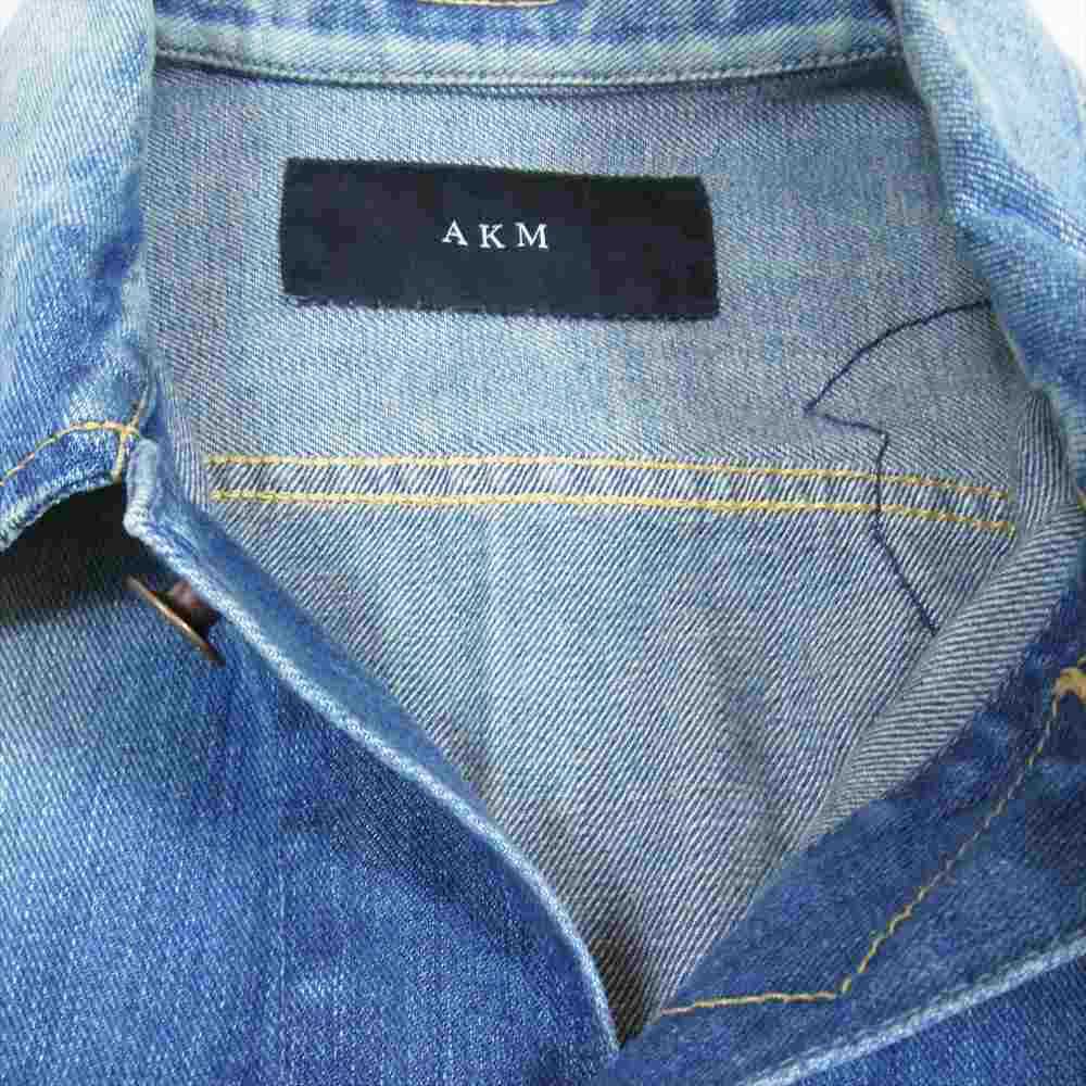 AKM エイケイエム × Lee リー ワッペン USED加工 デニム ジャケット インディゴブルー系 L【中古】