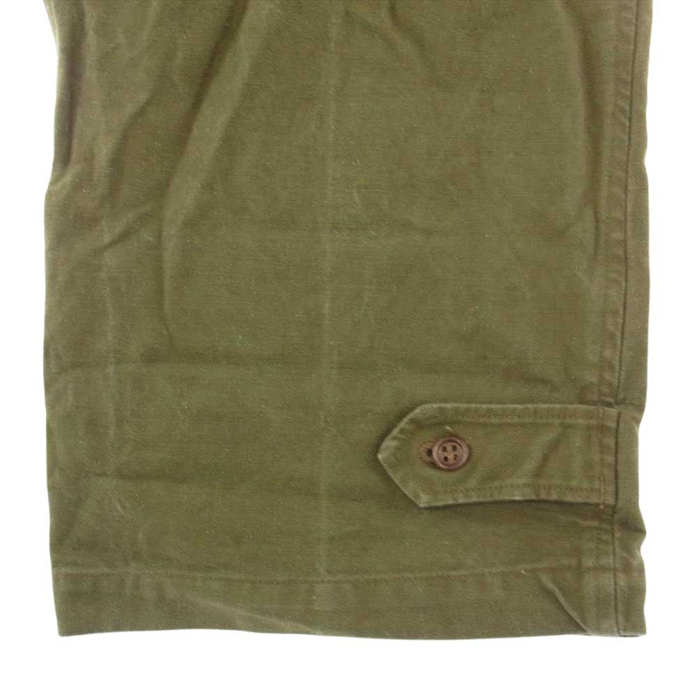 フランス軍 O.A.L.E.S.T. PARIS 35 ARMEE SFH6A 比翼2つボタン 実物 前期 M-47フィールド カーゴ パンツ グリーン系【中古】