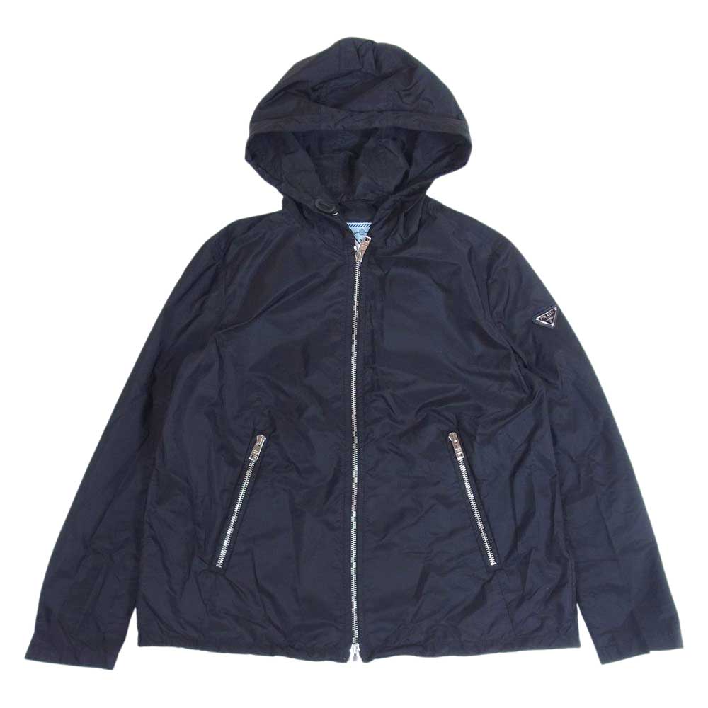 PRADA プラダ 29Z597 ダブルジップアップ ナイロン パーカ ジャケット ダークネイビー系 36【中古】
