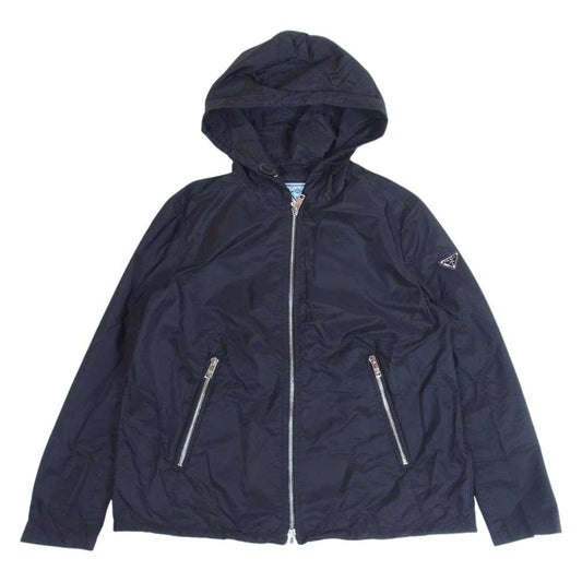 PRADA プラダ 29Z597 ダブルジップアップ ナイロン パーカ ジャケット ダークネイビー系 36【中古】