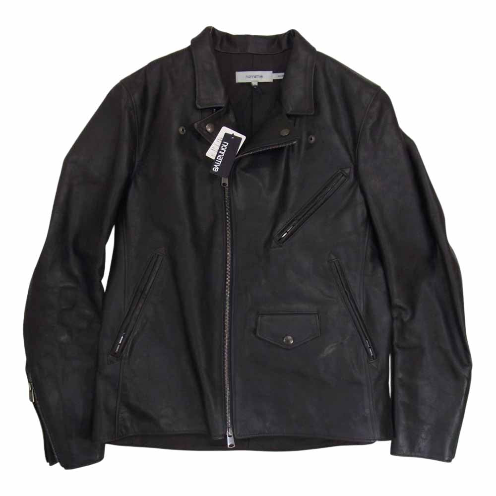 nonnative ノンネイティブ NN-2001J RIDER JACKET KIP LEATHER 牛革 レザー ダブル ライダース ジャケット ブラック系 1【極上美品】【中古】
