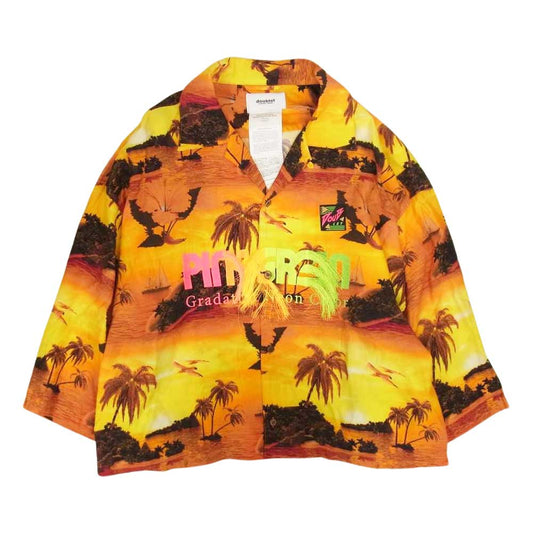 ダブレット 総柄 オープンカラー シャツ オレンジ系 M【中古】