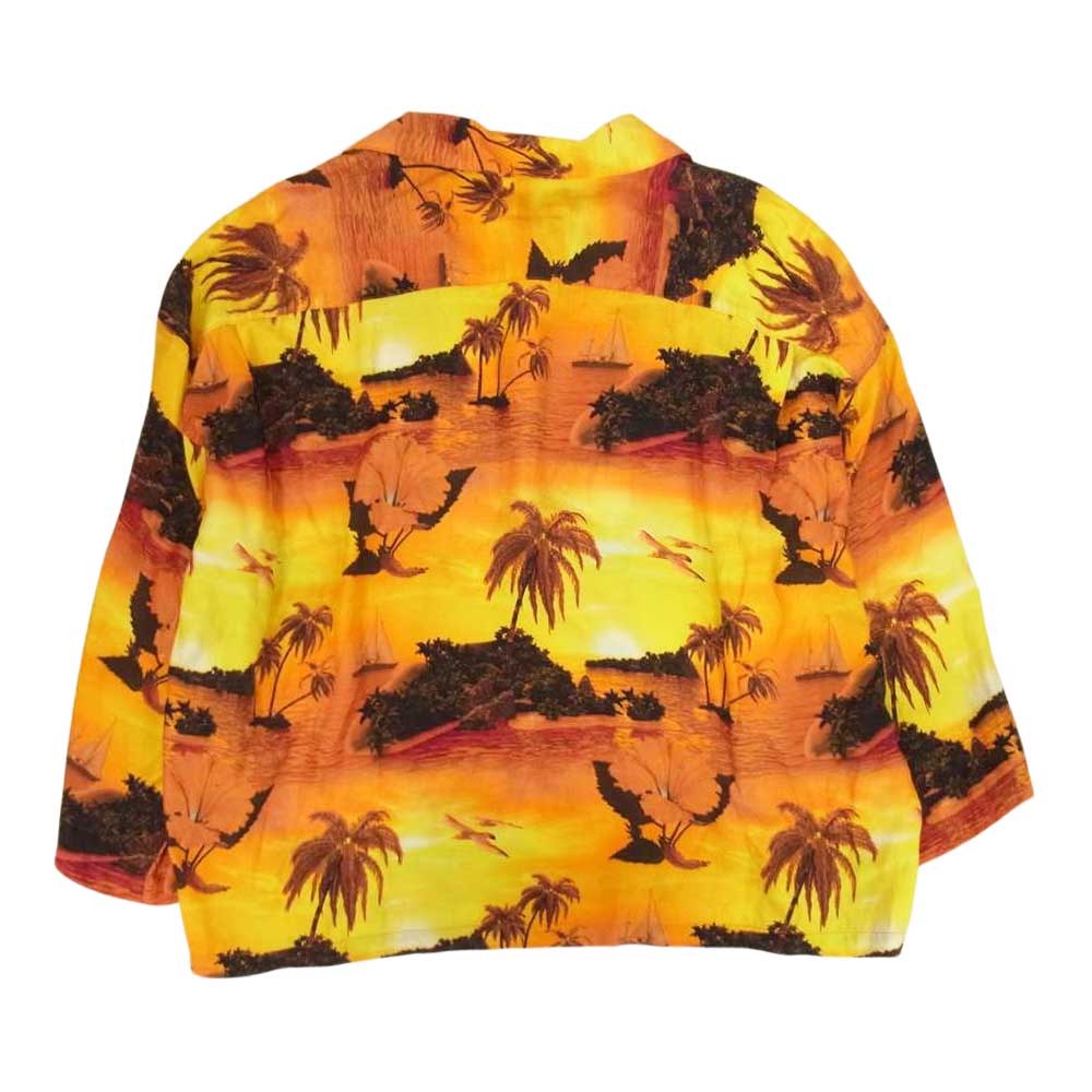 ダブレット 総柄 オープンカラー シャツ オレンジ系 M【中古】