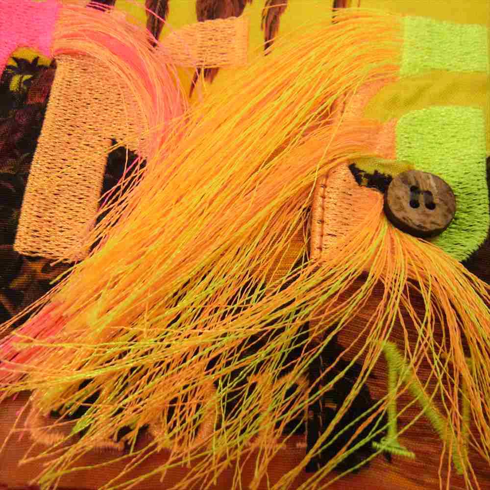 ダブレット 総柄 オープンカラー シャツ オレンジ系 M【中古】