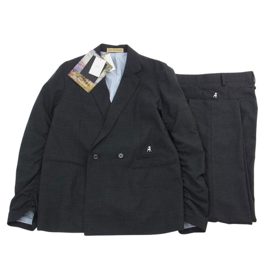UNDERCOVER アンダーカバー USY4101 the Shepherd ザ シェパード 20SS パッカリング ダブルジャケット パンツ セットアップ ダークグレー系 ジャケット3・パンツ2【美品】【中古】