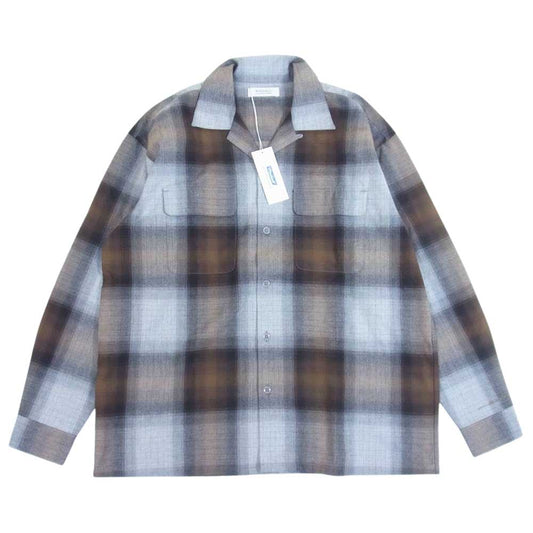 RADIALL ラディアル 22AW  RAD-22AW-SH004 Fisher OPEN COLLARED SHIRT L/S フィッシャー オープンカラー 長袖 シャツ ブラウン系 S【美品】【中古】