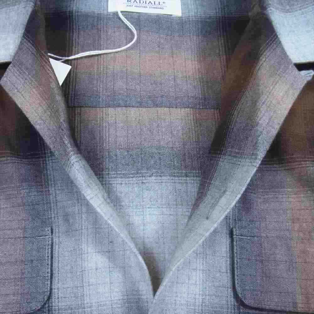 RADIALL ラディアル 22AW  RAD-22AW-SH004 Fisher OPEN COLLARED SHIRT L/S フィッシャー オープンカラー 長袖 シャツ ブラウン系 S【美品】【中古】