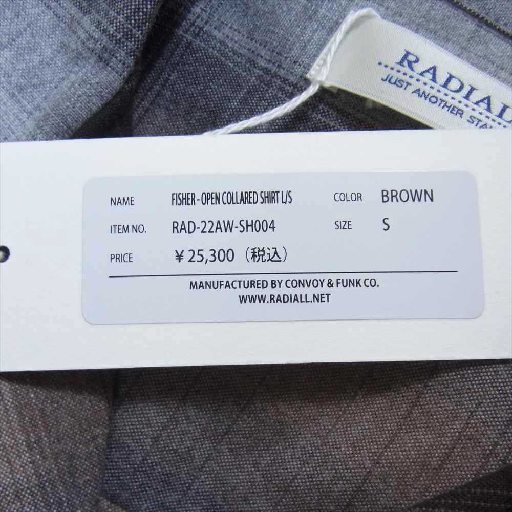 RADIALL ラディアル 22AW  RAD-22AW-SH004 Fisher OPEN COLLARED SHIRT L/S フィッシャー オープンカラー 長袖 シャツ ブラウン系 S【美品】【中古】