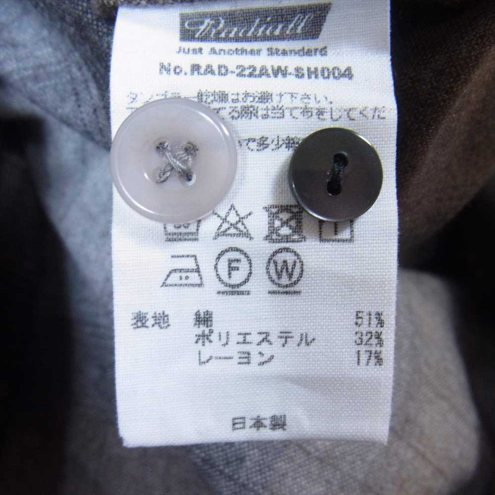 RADIALL ラディアル 22AW  RAD-22AW-SH004 Fisher OPEN COLLARED SHIRT L/S フィッシャー オープンカラー 長袖 シャツ ブラウン系 S【美品】【中古】