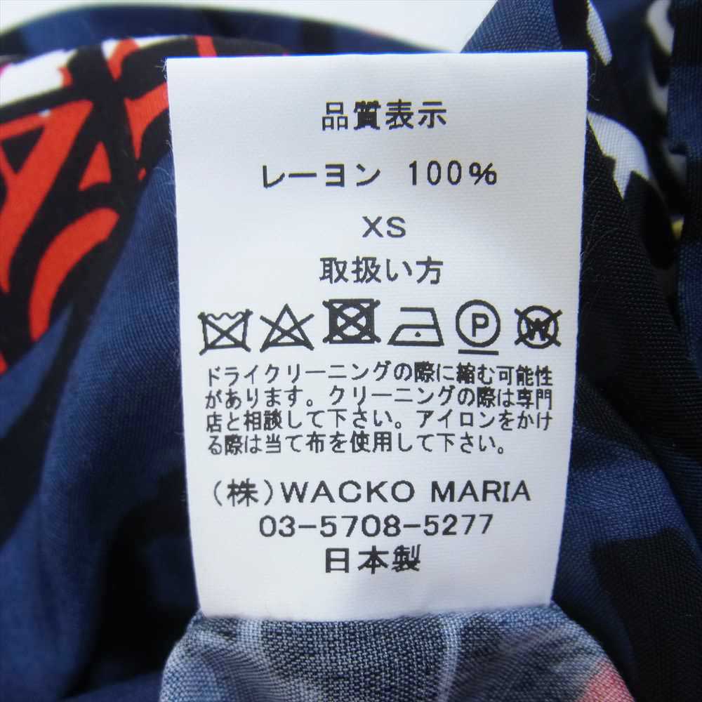 ザ ブラック アイ パッチ 22SS BEP-WM-HI01 × WACKOMARIA ワコマリア レーヨン ハワイアン シャツ 取扱注意 ネイビー系 XS【美品】【中古】